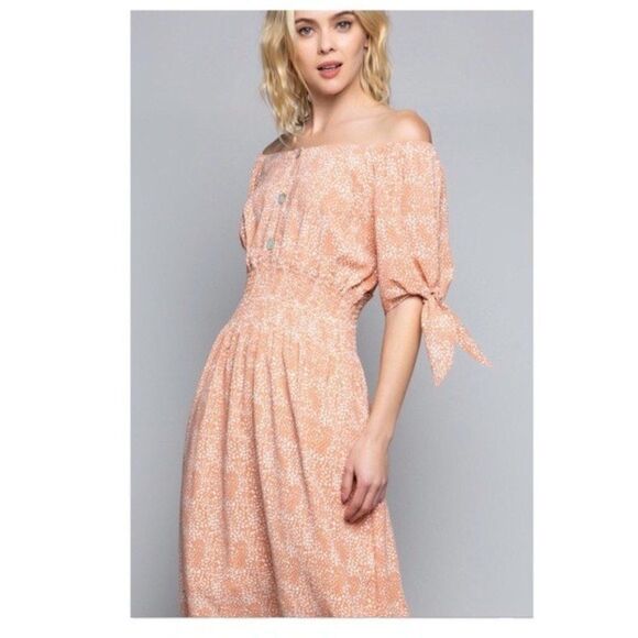 𝅺RETRO Vibe Floral Midi Dress cottage core - Picture 1 of 12